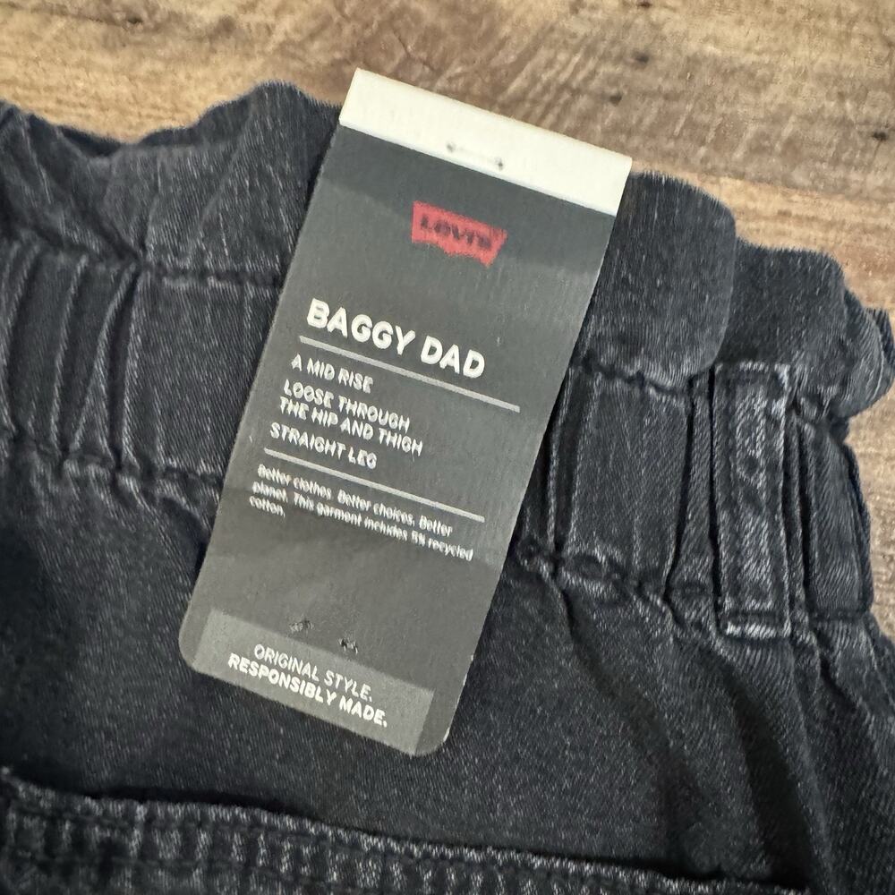 Levi's Baggy Dad Mid Rise Straight Leg Tapered Paperbag Waist Snap Zip Fly READ - Picture 5 of 12